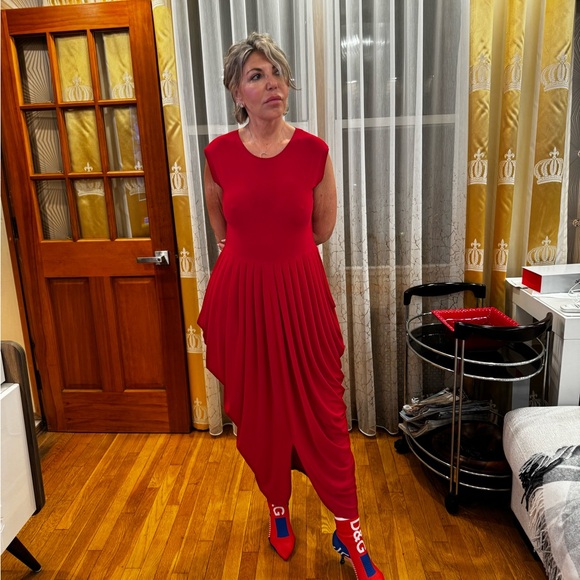 Norma Kamali jersey soft pleats gown L - Picture 6 of 13